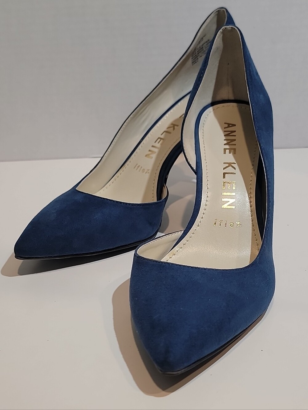 Anne Klein BLUE Suede Pointed-Toe Pumps